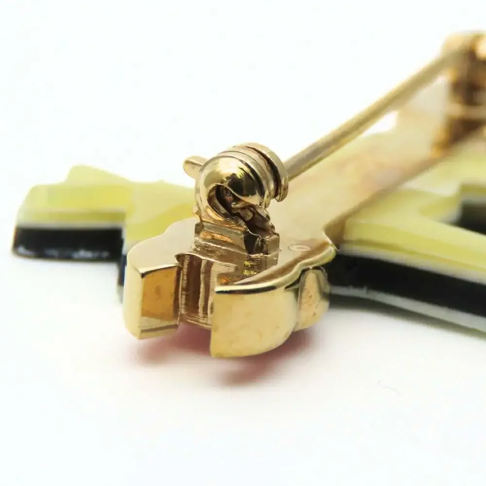 CHANEL Black Logo Brooch
